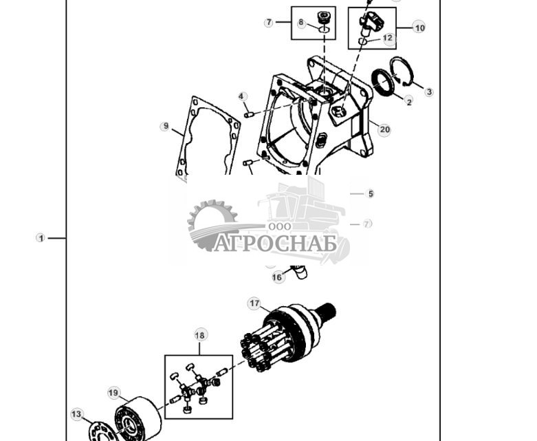 Мотор и вал гидростат. гусен. привода ( - 334753) - ST880027 19.jpg